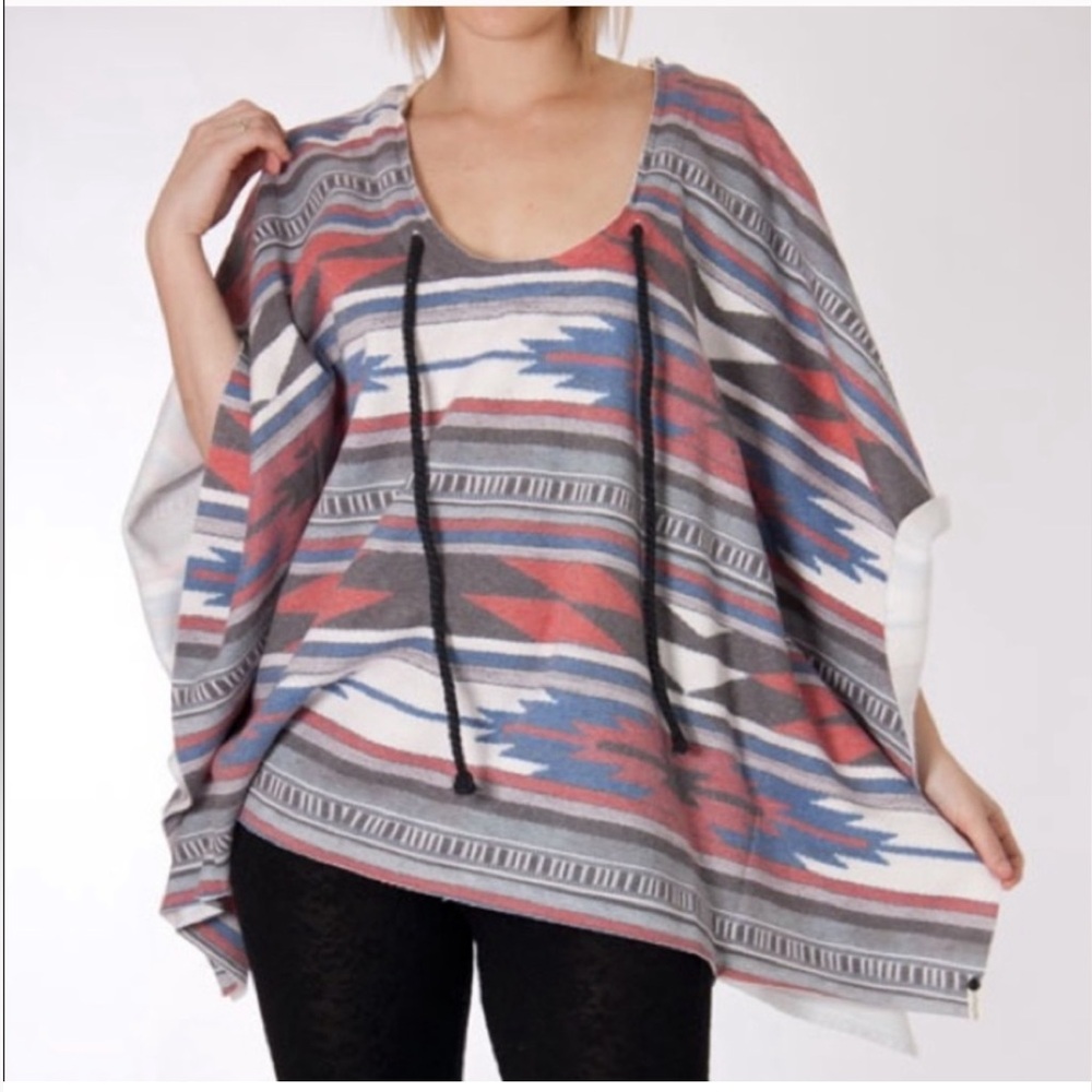 One Teaspoon Native Aztec Print Pullover Poncho Oversized Size 10